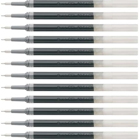 Pentel Gel Pen Refills, f/EnerGel, 0.5mm, Needle Tip, 12/BX, BK Ink PK PENLRN5ABX
